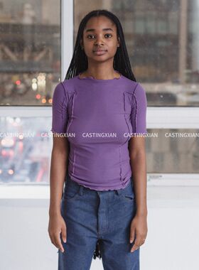 CASTING无隅｜Baserange OMATO T恤多色圆领木耳边明线装饰短袖