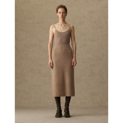 1436 x UMA WANG 山羊绒燕麦色针织吊带