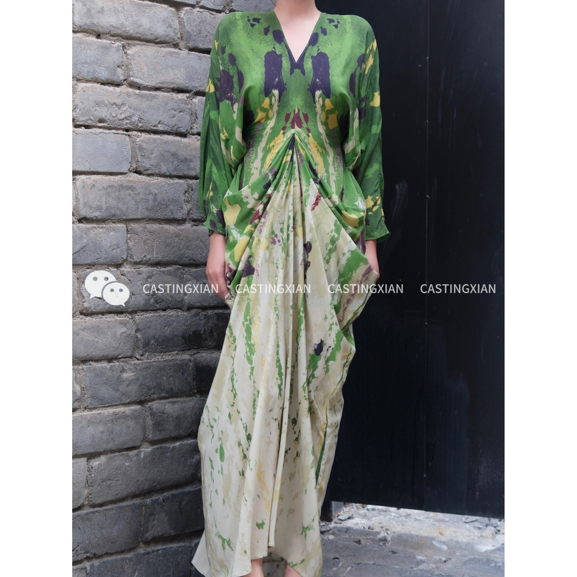 CASTING无隅｜YANGKEHAN 绿丝绦双裾连衣裙