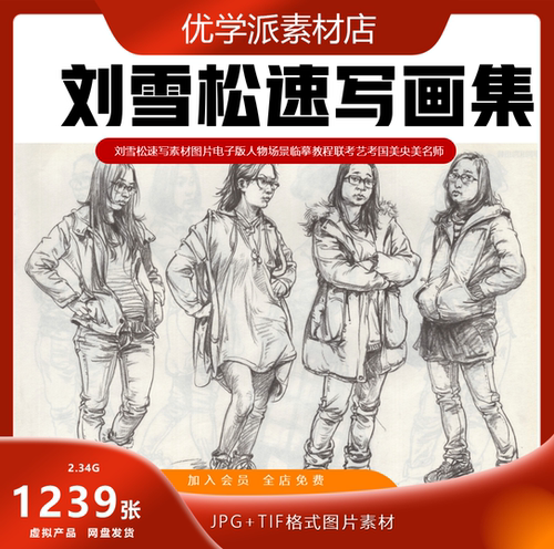 美央美名师刘雪松速写人物场景临摹教程联考艺考国图片电子版素材