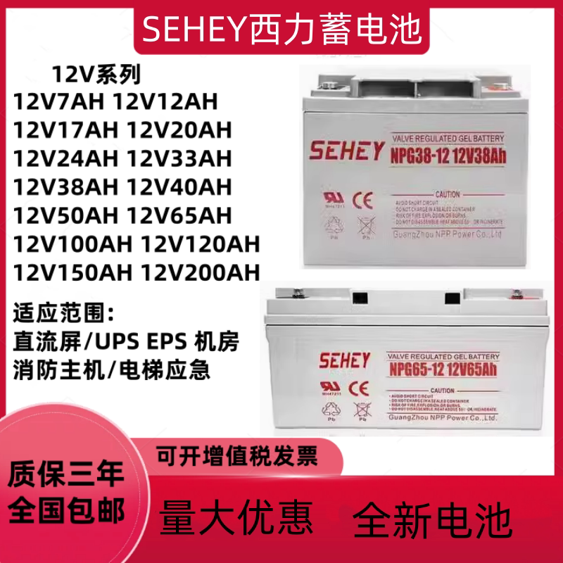 SEHEY西力蓄电池NPG12V7A17A24AH38AH40AH65AH100AH直流屏UPS EPS图片