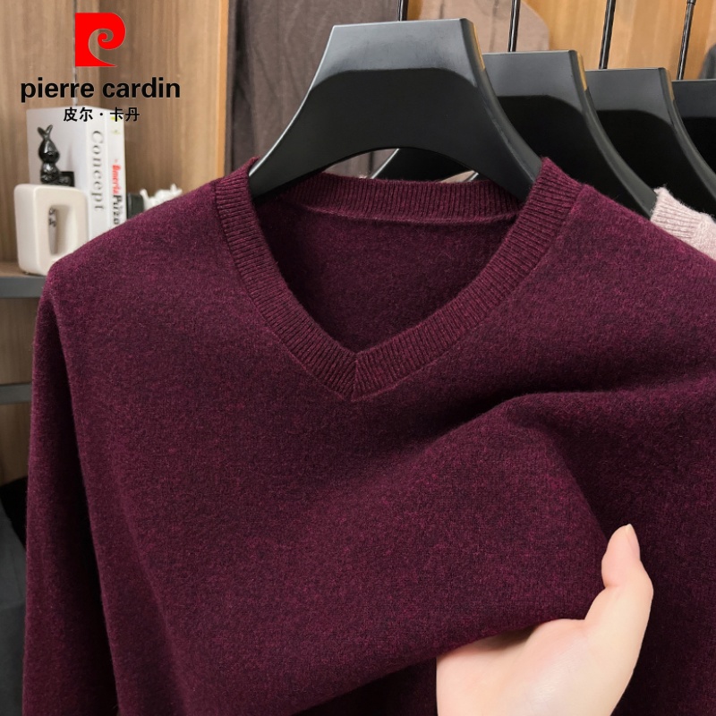 皮尔卡丹春秋季羊毛针织打底衫