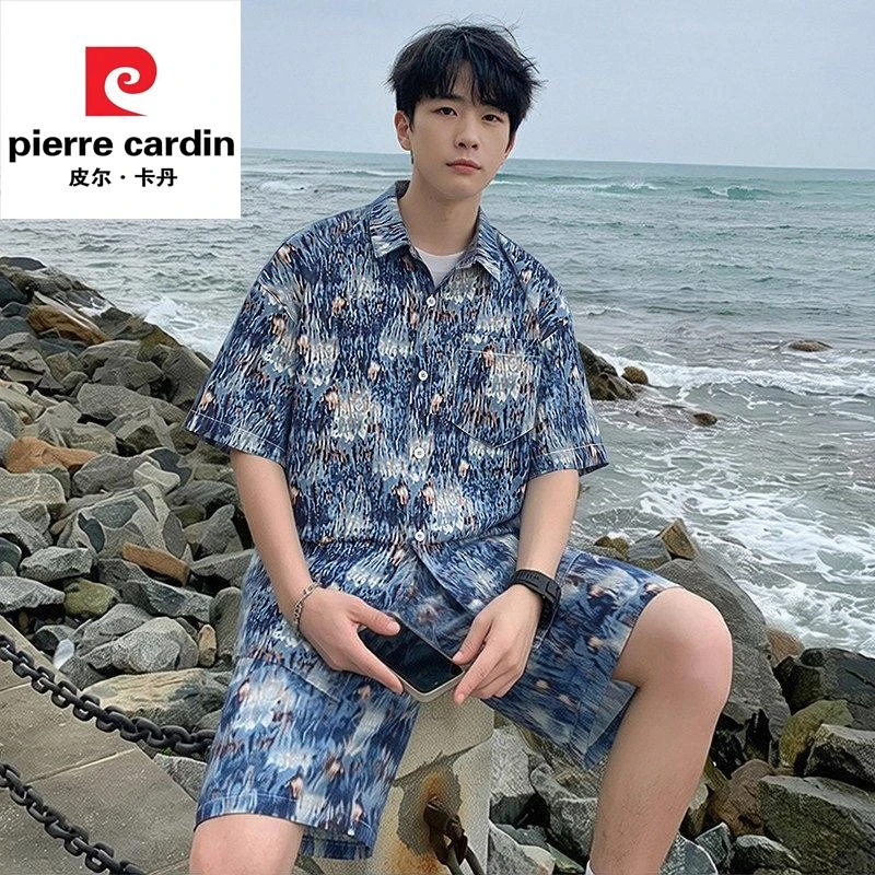 皮尔卡丹夏季男休闲舒适短袖套装