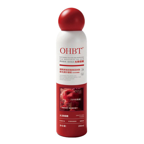 OHBT烟酰胺玻尿酸绵润亲肤脱毛精华慕斯(乌木玫瑰香)200ml 2
