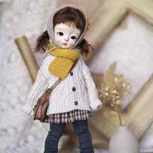 现货bjd 6分小6分大鱼blythe娃娃衣服配件日常冬季麻花开衫毛衣