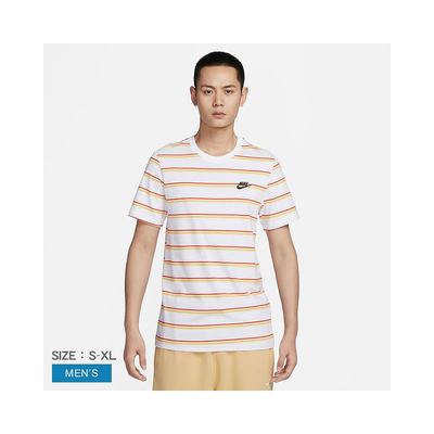 日本直邮耐克短袖T恤NIKE NSW Club Stripe S/S T恤男白色AS M NS