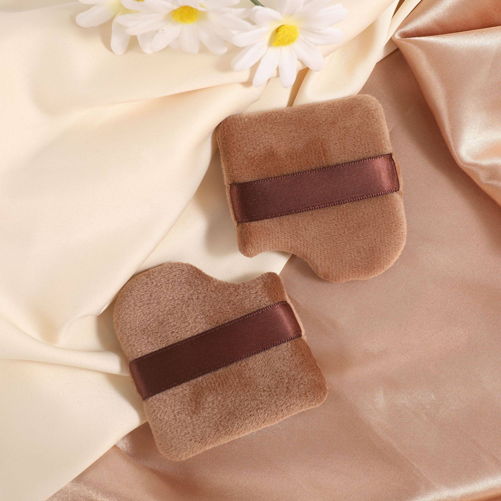 新品热销巧克力粉扑植绒散粉美妆工具定妆粉饼化妆短绒粉底液