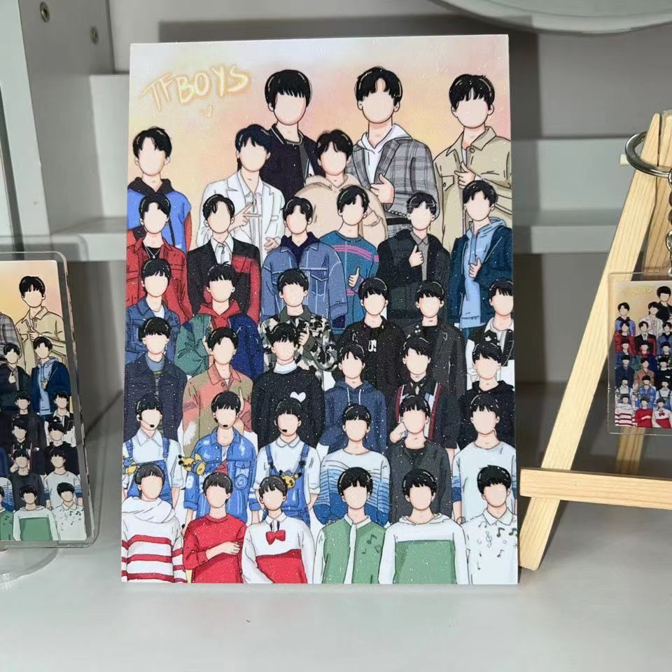TFBOYS数字油画带框颜料画装饰画
