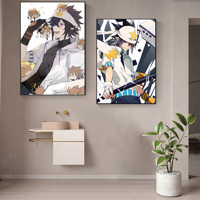 凹凸世界雷狮diy数字油画日漫手绘填充涂色解压颜料装饰挂画礼物