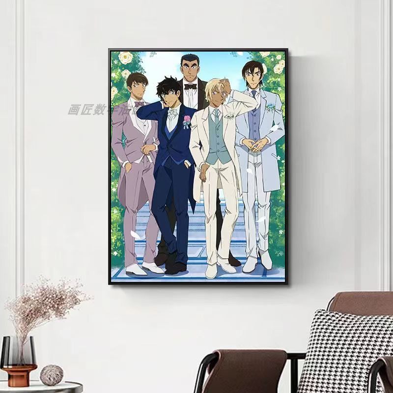 名侦探柯南数字油画涂色装饰画