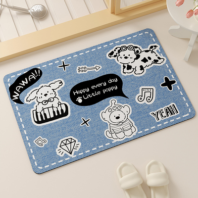 化妆室地垫矽藻泥吸水凉垫浴室洗手间门口防滑脚垫厕所卫浴速干