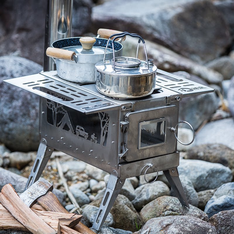 野营柴火炉不锈钢材火炉户外焚火炉帐篷取暖木柴炉子野炊炉