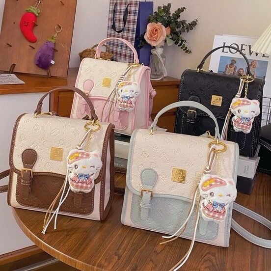 韩版ins可爱小猫印花双肩包包女时尚精致甜美单肩包休闲百搭背包