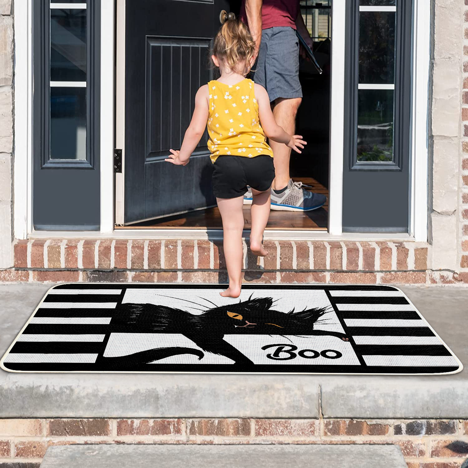 跨境亚麻地垫进门垫厨房地毯卧室防滑橡胶家用脚垫浴室垫户外防水