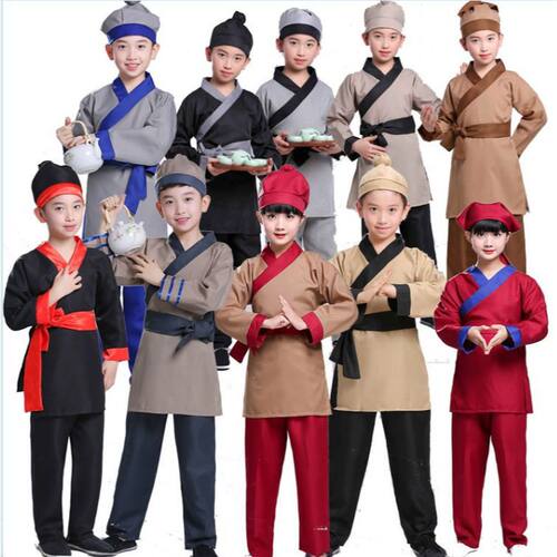 小学生酒店工作表演服儿童古装演出服古代店小二平民百姓ll1M1