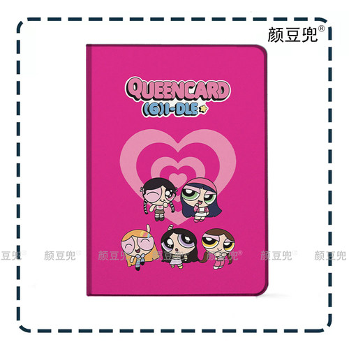 GIDLE宋雨琦QUEENCARD ipad10.2适用air4/5第十代10.9三折气囊书本保护壳matepad pro11笔槽mini5/6小米5/6pr