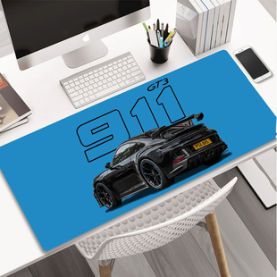防滑垫 办公电竞键盘垫 高级感911跑车GTR战神 鼠标垫锁边鼠标垫