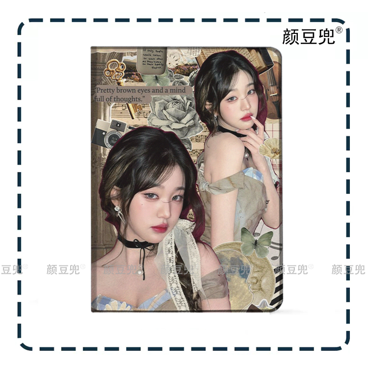 IVE张元英 KPOP同款ipad10.2适用air4/5第十11代三折书本保护壳matepad pro11笔槽mini5 6小米5 67红米SE11壳