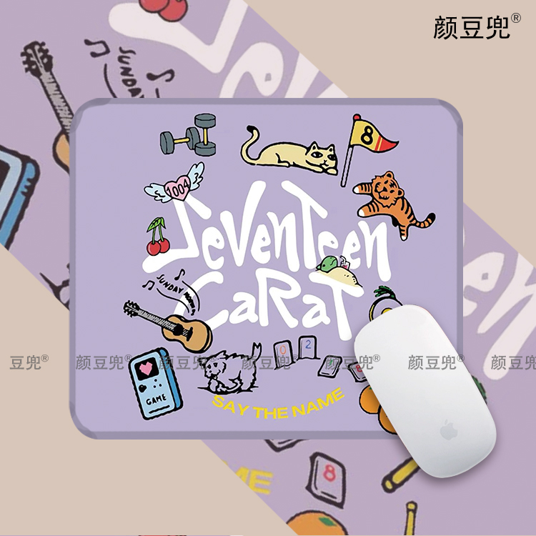 SEVENTEEN权顺荣克拉应援同款 鼠标垫锁边鼠标垫 办公键盘垫 防滑