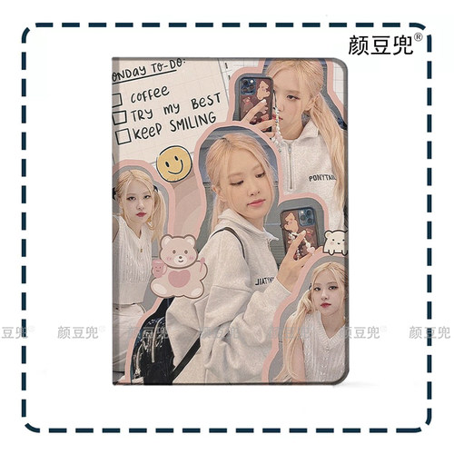 朴彩英rose韩国风追星女孩ipad10.2适用air4/5第十代10.9三折气囊书本保护壳matepad pro11笔槽mini5/6小米56