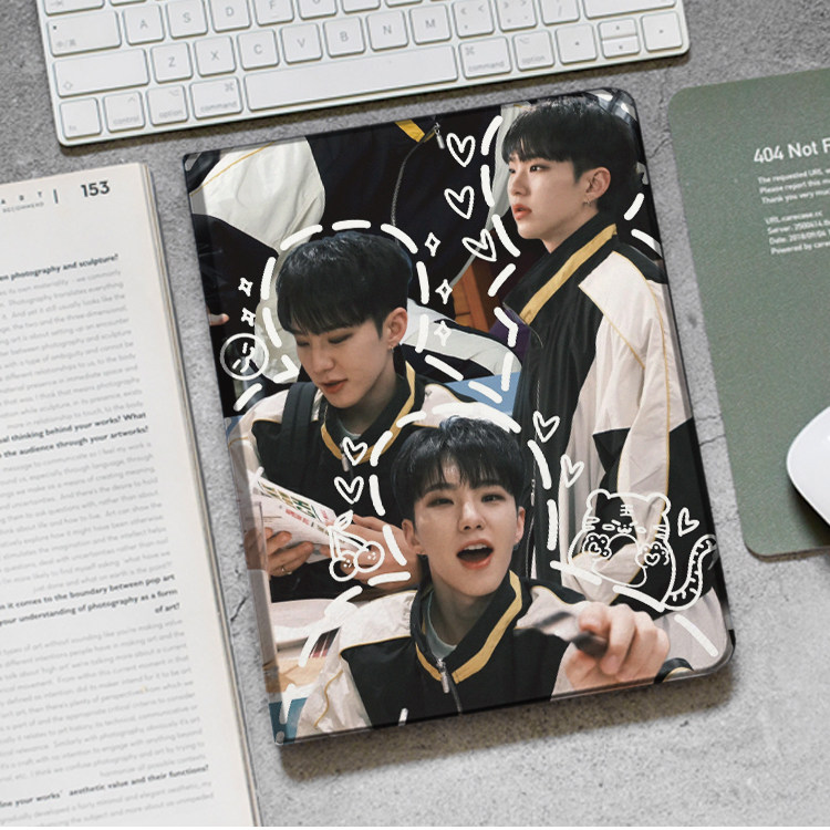 Seventeen老虎Hoshi权顺荣ipad10.2适用air4/5第十代ipad11代三折书本保护壳matepad pro11笔槽mini56小米6 7图片