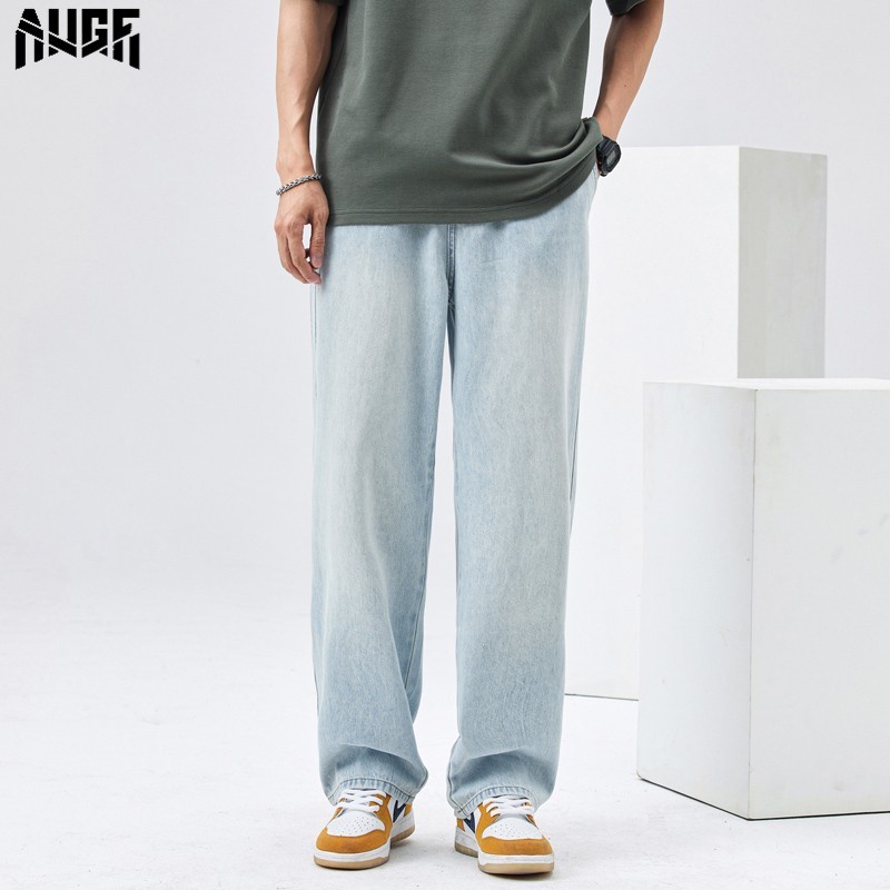 AUGF美式浅蓝牛仔裤男薄款夏季