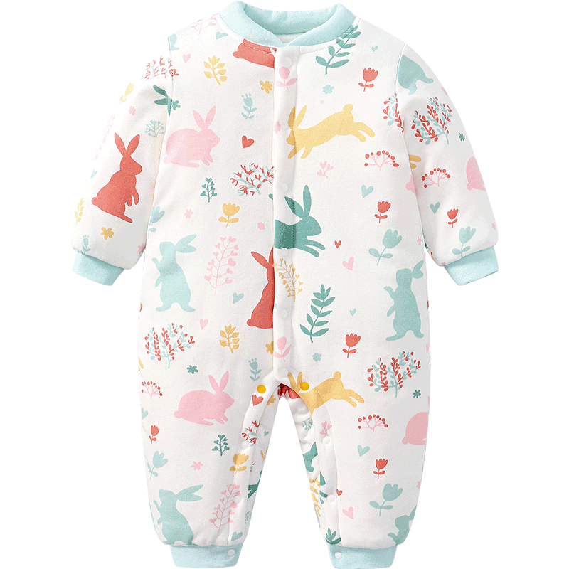 7婴儿秋冬季连体衣宝宝加厚棉服1
