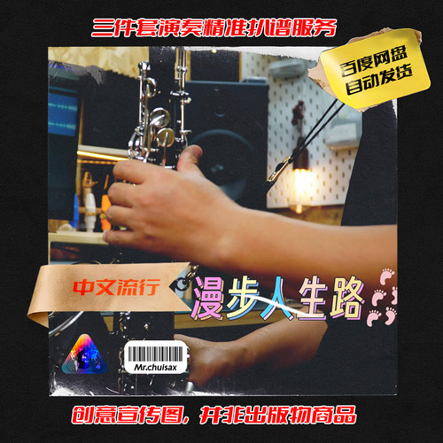 漫步人生路 新版 吹先生萨克斯  三件套精准扒谱服务