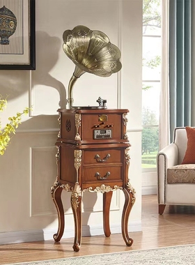 橙迪留声机复古电唱机黑胶唱片机客厅欧式大喇叭CD机蓝牙音响摆件