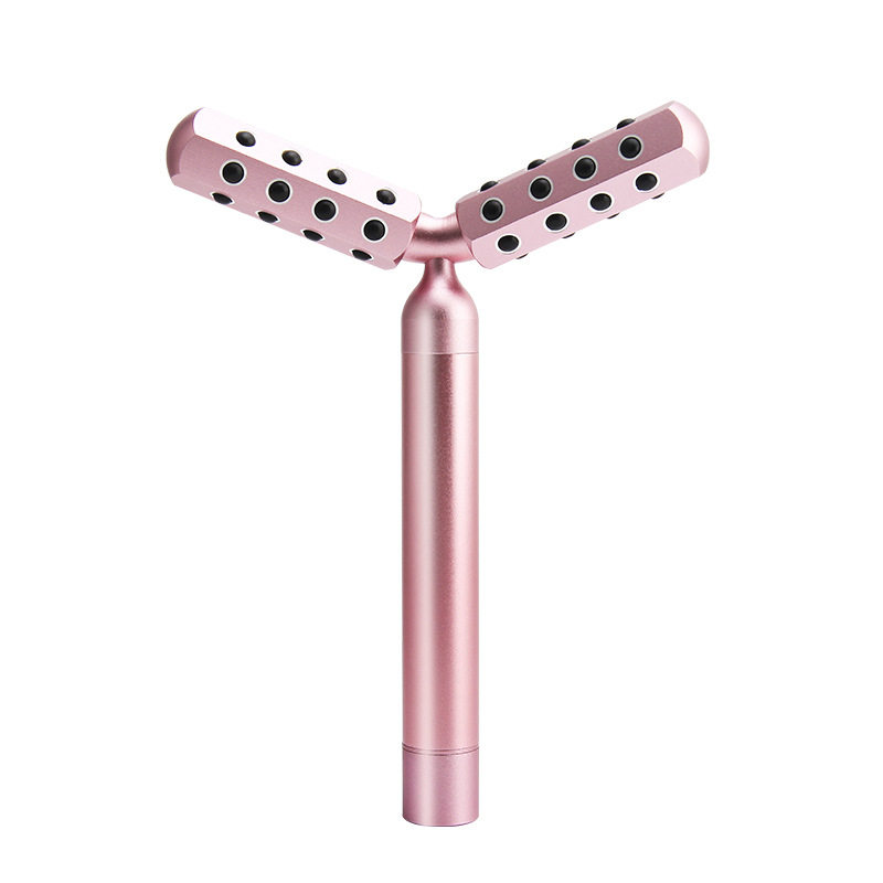 现货电动滚轮按摩仪 3d震动锗粒美容棒批发面部滚轮棒电动美颜器