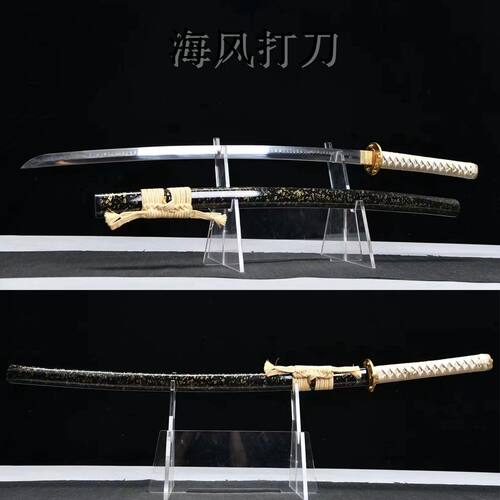 龙泉市刀剑T10钢手工锻打研磨覆土烧刃打刀丁字纹真横手未开刃