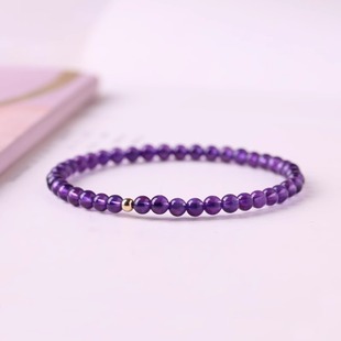 紫气东来纯银天然乌拉圭紫水晶手链女小众精致简约手串转运