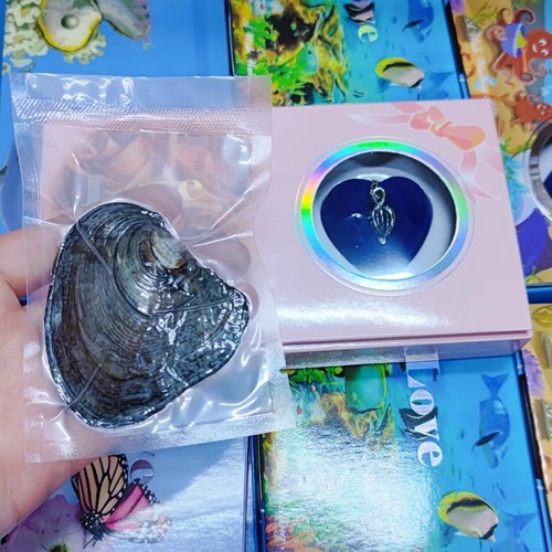 一蚌一珠真的淡水真空小河蚌壳自己开蚌取珍珠项链易拉罐套装礼物
