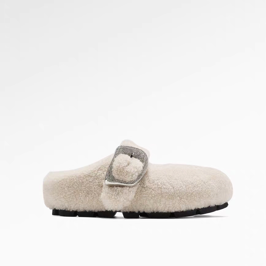 AHH19248高定韩版厚底烫钻包头毛毛拖鞋