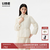 LIME莱茵商场同款 朗姿 轻薄收腰夹克棉服外套新款 明星同款