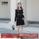 朗姿 女 莱茵福莱尔羊毛粗花呢半裙黑色优雅通勤百搭25年冬季 新款