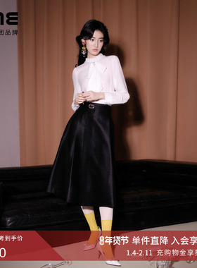 【小黑裙】朗姿/LIME莱茵优雅进口丝毛感面料高腰半裙26年春新款