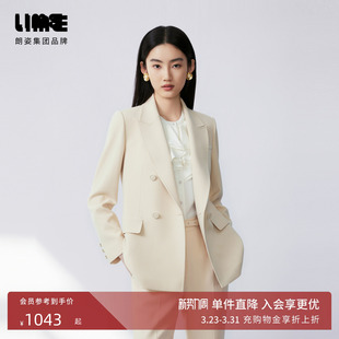 外套高腰直筒西裤 优雅时尚 秋新款 LIME莱茵三醋酸翻领西服套装