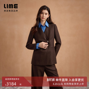 收腰上衣阔腿裤 套装 子25冬新 Piana羊毛西装 朗姿集团LIME莱茵Loro