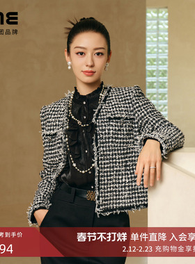 【吉娜同款】LIME莱茵华丽荷叶边宫廷轻奢衬衫秋冬新款黑色上衣