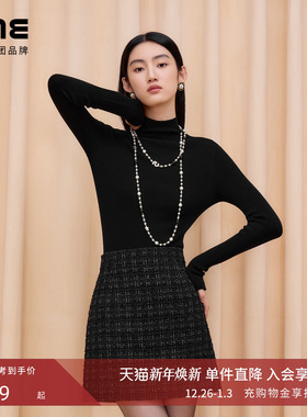 【商场同款】朗姿/LIME莱茵加厚100%羊毛半高领TEC无缝可机洗打底