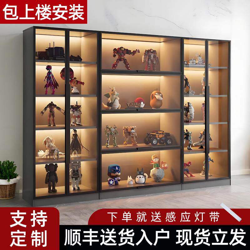 玻璃门展示柜产品陈列收纳家用玩具乐高模型手办积木摆件书柜酒柜