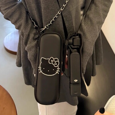 大疆pocket3收纳包可爱KT收纳盒云台相机包高颜值猫咪方形斜挎包