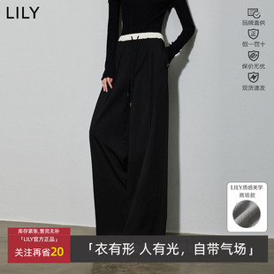 126109C5942 通勤松紧腰高腰直筒阔腿休闲女西裤 LILY2026春款 经典