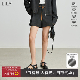 直筒裤 女中裤 125329C5936 宽松休闲弹力百搭仿牛仔短裤 LILY春秋款