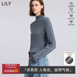 打底衫 LILY丽丽春秋款 针织衫 羊毛混纺半高领修身 125360TK746 女装