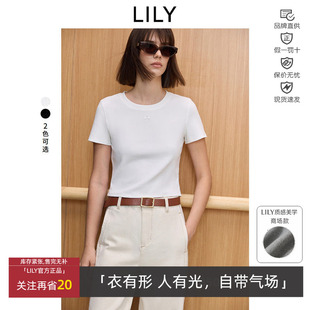 T恤女内搭125129VT917 显瘦休闲圆领短袖 LILY春百搭基础款 正肩修身