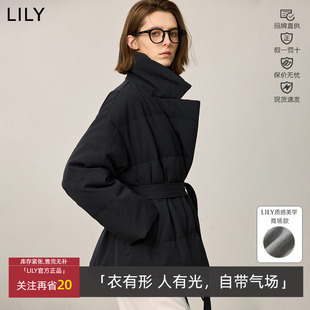 羽绒服外套女小个子125409DD977 式 LILY冬新款 都市气质90鸭绒西装
