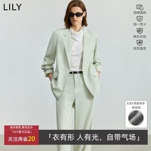 含亚麻驳领高级感西装 女装 外套125320C2520 丽丽春秋款 LILY