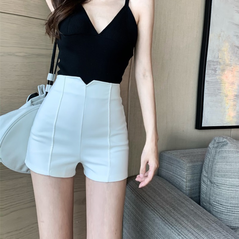 2024秋冬新款女黑色休闲包臀短裤高腰热裤外穿弹力紧身百搭超短裤